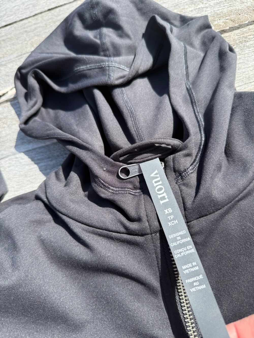 Vuori Halo Modern Full Zip Hoodie True Black Size XS NWT 🖤✨ - Picture 5 of 5